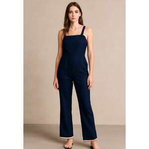 Chanel navy tweed jumpsuit size 40